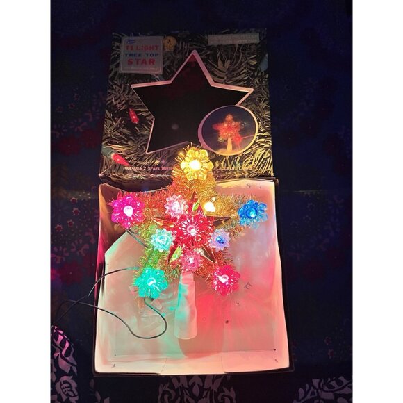 Vtg New Old Stock YULE GLO 11 Light Tree Top Star Perfect Condition Extra Bulb - Picture 2 of 13